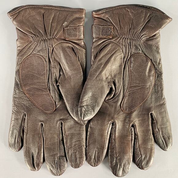 BILL AMBERG Dark Brown Leather Gloves - Picture 2 of 4